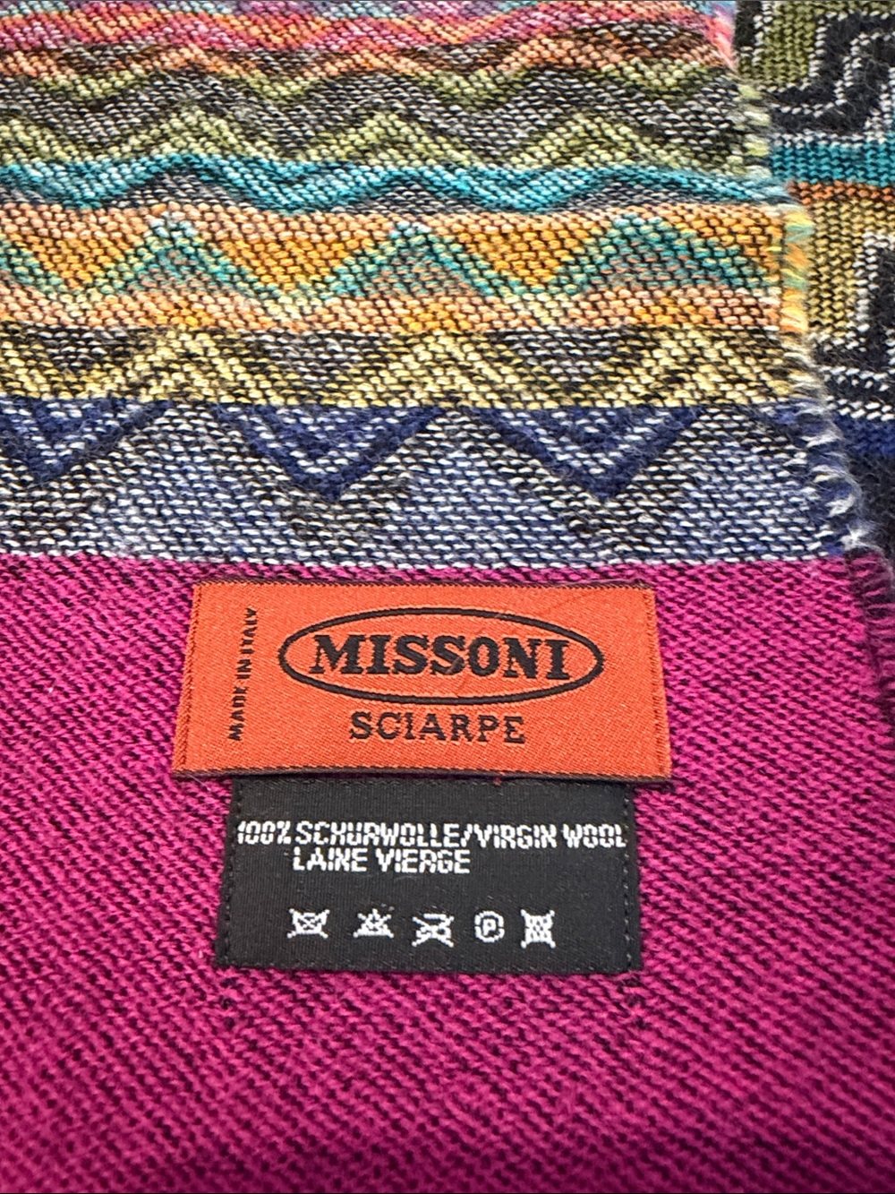 Missoni Multicolor Zigzag Fringe Wrap/Scarf - Picture 6 of 6